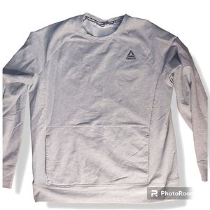 NWOT Reebok Long Sleeve Heather Grey French Terry Crew Neck Men's Sweatshirt